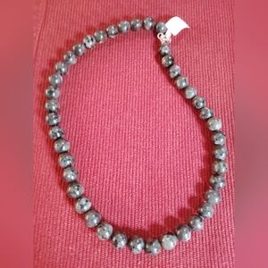 18-IN NATURAL FELDSPAR/ LABRADORITE, STERLING NECKLACE.